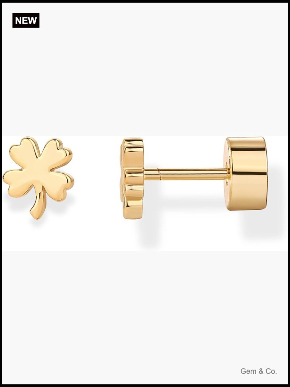 Dainty Flat Back Gold Plated Star and Clover Stud Earrings